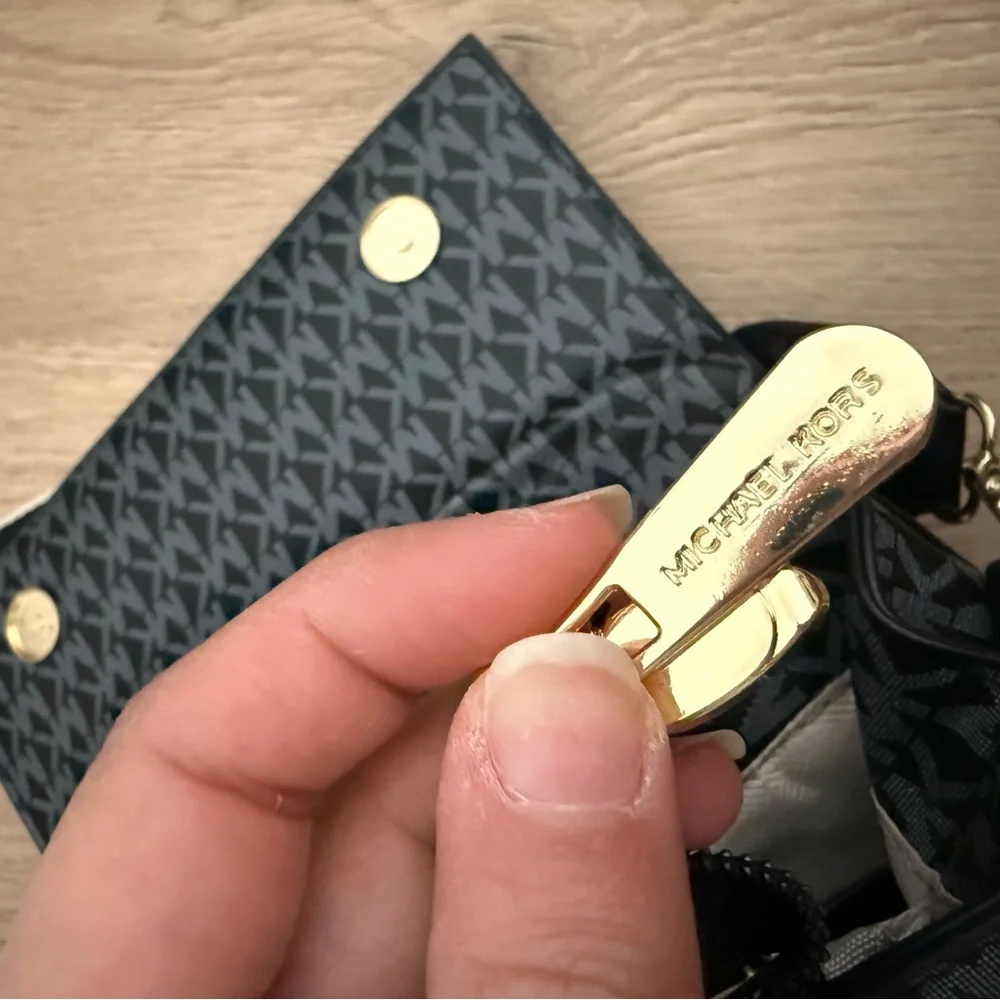 Michael Kors Black and Grey MK Logo Top-Handle Crossbody - Picture 4 of 4